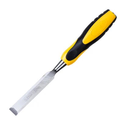 Deli DL6234 TPR Rubber Handle Woodworking Chisel Flat Chisel Hand-carved Heart Handle Carving engrave