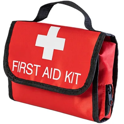 Red Folding First Aid Kit Empty Medical Storage Bag for Emergency Car Workshop Cycling Outdoors Made in China