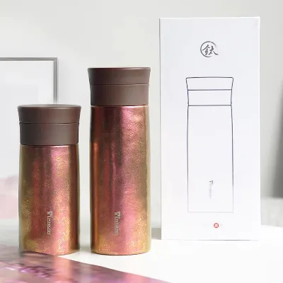 Titanium Mini Water Bottle Portable Vacuum Flask for Household & Office Use Thermos Cup for Water Storage