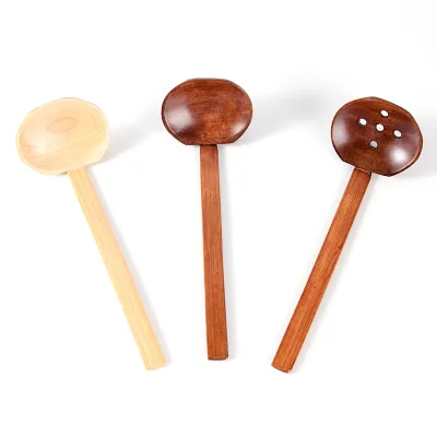 8.5 Inch Natural Wood Tableware Spoon Household Kitchen Cooking Kimmer Spoon for Soup Porridge Hot Pot