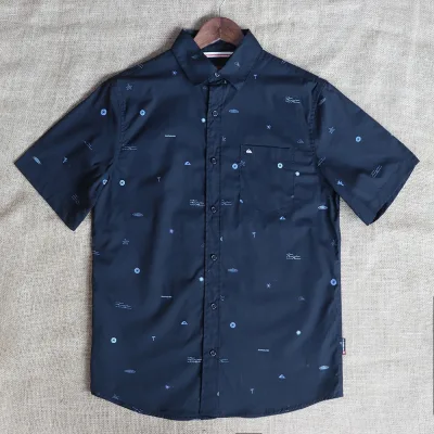 High Quality Custom Printed Anti-Wrinkle 142g Shirt Summer Lightweight Casual Business for Men's Outdoor Fishing Button Shirts