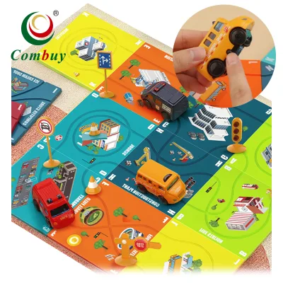 Logical Road Plastic Electric DIY Car Toy with Puzzle Track Alkaline AAA Battery for Kids