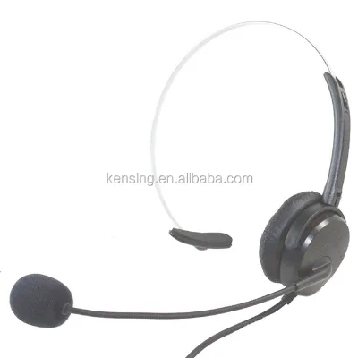 monaural telephone Headset with superior comfortable leather ear cushion and RJ or QD headset