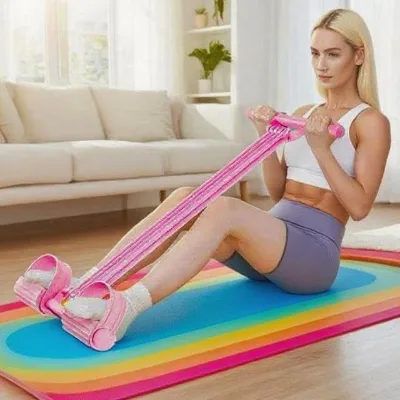 8-Strand Adjustable Elastic Rope Foot Pedal Puller (Pedal Tensioner) for Women's Shoulder Back Opening Home Fitness Health