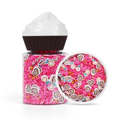Cupcakes Bottle Valentine Mixed Sprinkles Graffiti Edible Wafer Paper Sprinkles Candy Sprinkles Edible Decoration for Cake Shop