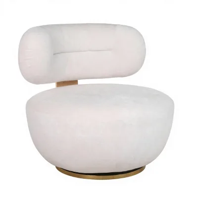 Modern Stylish Design Rotatable Single Sofa with Large Backrest and Elastic Cushions Wood Frame Sponge Filled