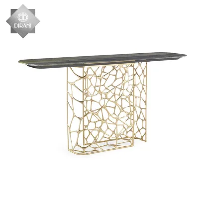 Luxury High Marble Top Metal Console Tables Modern Design Living Room Hallway Furniture Console Table