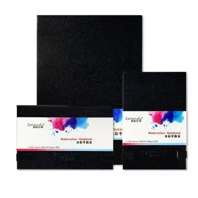 Cotton Watercolor Notebook 300g Fabric Handbook Fingertip Notebook Fine Pattern Portable Watercolor Notebook Pocket Handbook