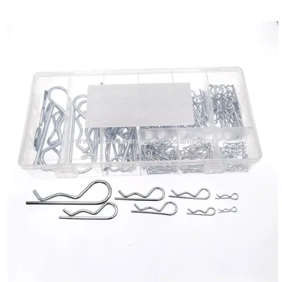 Factory customized carbon steel galvanized R-type spring cotter pins, heavy duty cotter pins for hook and pin locking systems