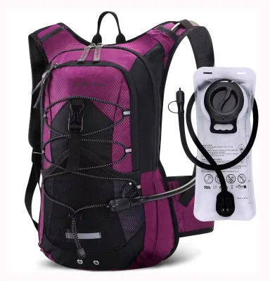 Unisex Professional Hydration Backpack for Cycling Running Riding 2L TPU Water Bladder Bag Zipper Closure Waterproof Stylish
