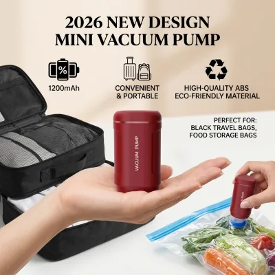 New Electric Vacuum Pump for Vacuum Storage Bags Travel,Travel Air Pump,Portable USB Rechargeable Seal & Compression Bag Pump