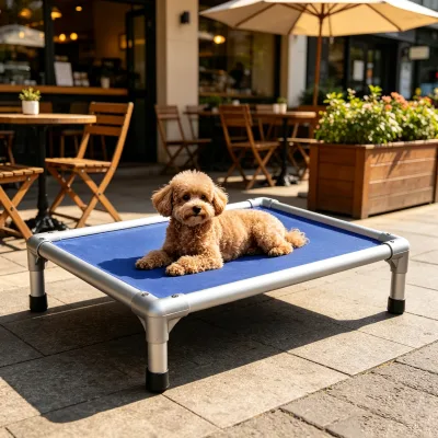 Stable Raised Pet Cot Anti Corrosion Aluminum Frame With PVC Mat for Medium Large Dogs Indoor Backyard Rest