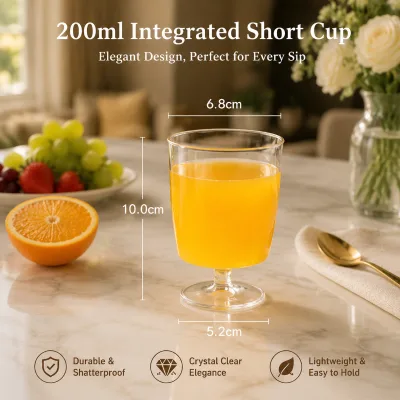 Thickened Rigid Transparent PS Plastic Cups OEM Brand Round Shape Screen Printed for Christmas Weddings Banquets