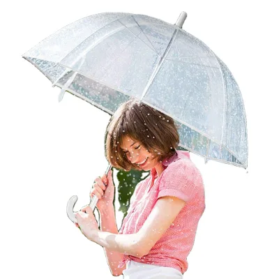 Factory Wholesale High Quality Custom Printed clear Umbrellas Promotional Auto Open Advertising Transparent POE Umbrellas