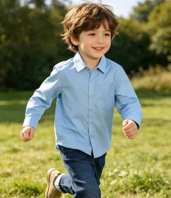 Custom Boys' School Shirt OEM Multiple Colors, 7-Day Sample | in Stock | Kids Clothing Factory Foshan