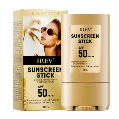 Private Label IREV Herbal Sunscreen Cream SPF50 PA+++ Broad Spectrum Water Resistant 20ML All Skin Types Refreshing OEM MOOYAM