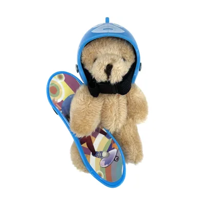 Wholesale Skateboard Bear Plush Pendant Creative Cartoon Cute Wind Key Chain Student Gift Bag Key Chain