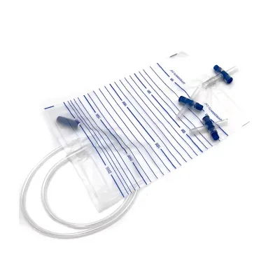 Disposable Adult Urine Drainage Collection Bag 2000ml Medical Grade PE Push-pull Valve CE Certified