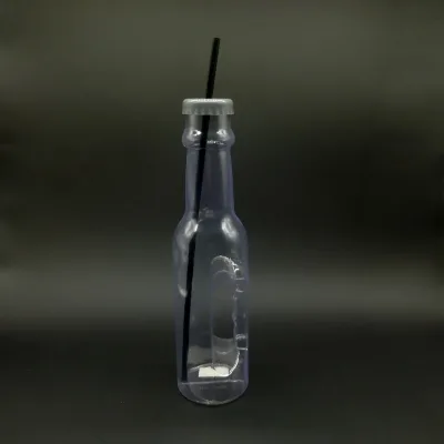 Food Grade 1000ML Straw Beer Bottle Shape Cup Slush Cup