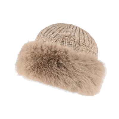 Plush Jacquard Knitted Fleece Lined Extra Thick Beanie Pullover Acrylic Winter Beanie