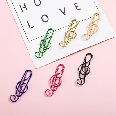 Ready to Ship Eco-friendly Metal Promotional Assorted Colors Note Shape Paper Clips for Book Notebook