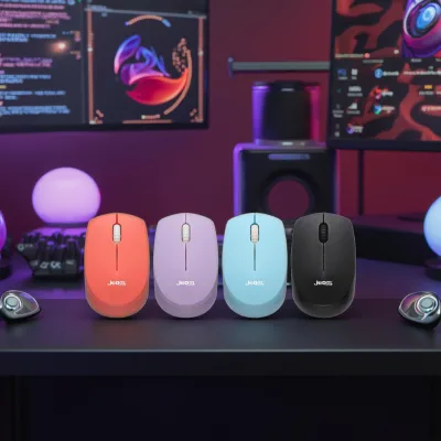 High-DPI Wireless Mouse 1200DPI 1 Million Switch Times 60*98*35mm Size Made Material+Silicone Roller 2*AAA Batteries Included