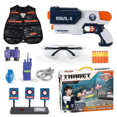 Wholesale Boys Child Gift Suit Plastic Foam Shooting Hunting Soft Bullet Gun and Weapons Army Toy Guns