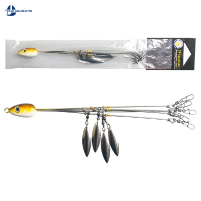 Durable Stainless Steel Wire 4Arms Spinner Blades Bait Head Fishing Alabama Umbrella Shape Rig