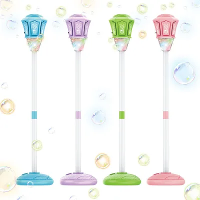 Bubble Blower Maker with Lights and Music Automatic Bubble Stand Machine for Parties Birthday Wedding Toddlers Kid Outdoor Toys