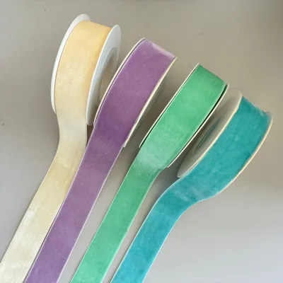 Custom Velvet Ribbon Tape Bow Wholesale Gift Bow Multi Velvet Christmas Ribbon Roll for Gift Wrapping Wedding Birthday Party