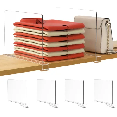 Shelf Dividers Purse Organizer for Closet Acrylic Bag Storage Organizer for Handbags, Clutches, Clothes, Sweater, Towel