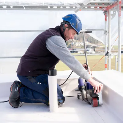 Roof Waterproofing 3450w 40mm Hot Air Welding Machine for Pvc Tpo Thicker Tarpaulins Banners Roofing