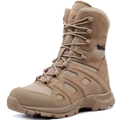 Men's Outdoor Hiking Climbing Tactical Boots Napa Cowhide Upper Rubber Outsole Summer Autumn/Winter Puncture Proof