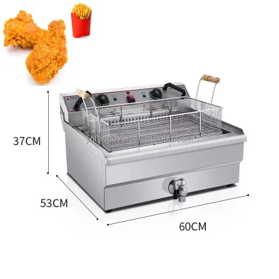10 Liters Commercial Restaurant Electric Deep Fryer / Deep Fryer Oil Filter Fryer Machine Gas