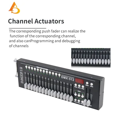 DMX512-16 Channel Manual Wireless Control Mini DMX Lighting Console Portable Stage Light Controller Desk Board Handle DJ Disco