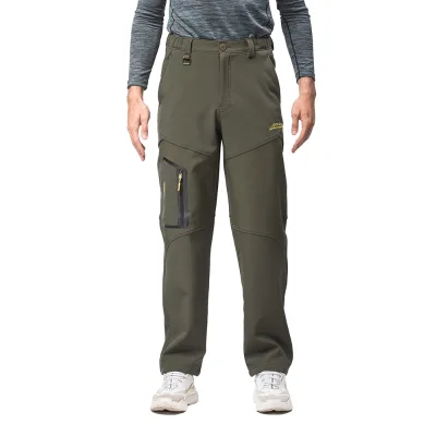 Men's Outdoor Winter Water Resistant Fleece Lined Cargo Snow Hiking Pants