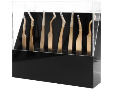 Factory Custom  8 Holes  Acrylic Tweezers Storage Box 8 Holes Holder Lash Tweezers Storage for Eyelash Extensions Eyelash