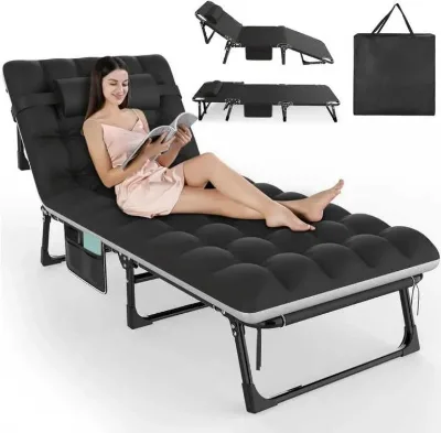 Folding Camping Adjustable Portable Outdoor Heavy Duty Recliner Camping Bed for Family Camping Trips