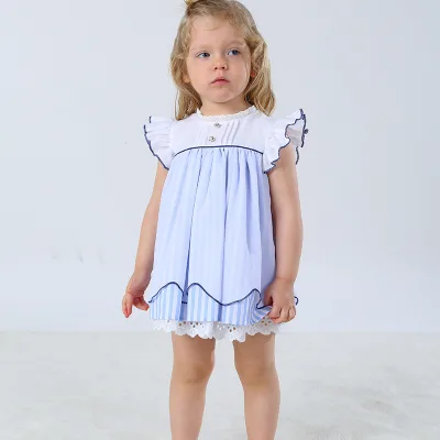 Wholesale Custom Summer Floral Sweet ODM Children's Cotton Dresses Stylish Cute Clothes for Kids Source Factory