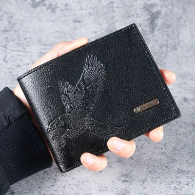 Men's Fashion 2025 New Soft Touch PU Leather Card Holder Diamonds Embroidery RFID Blocking Multi-Function Zipper Coin Purse