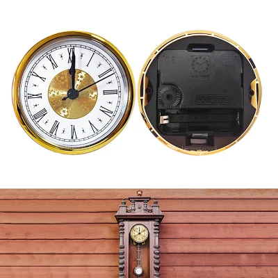 90 mm Diameter Quartz Mini Inlaid Clock with 3 Hands,Retro & Minimalist,Gold /Silver /Black-Trimmed Mini Clock for Home Decor