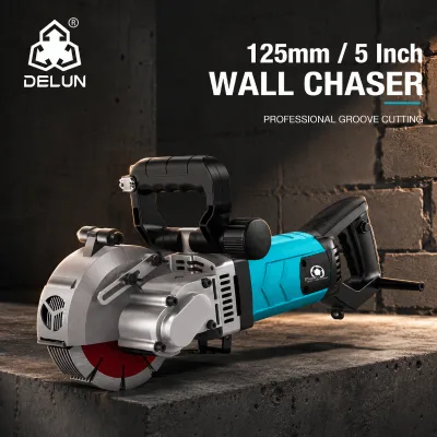 DELUN 125mm / 5 Inch Professional Wall Groove Cutting Machine for Cable and Pipe Channels in Concrete and Brick Walls