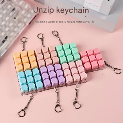 Various Macaron Colors ABS Cat Paw Keycaps 9-Hole Stress Relief Fidget Decompression Toys with Transparent Frame