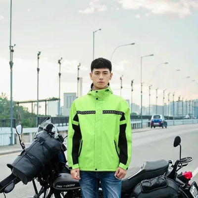 High Quality Outdoor Motorcycle Rain Jacket Waterproof Safety Suit for Hiking Riding and Camping Custom Logo Decoration
