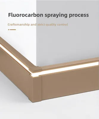 Foshan Factory Wholesale 809 mm Nail-free Skin-feel Aluminum Alloy Modern Minimalist Luxury Skirting Board Downward-facing LED