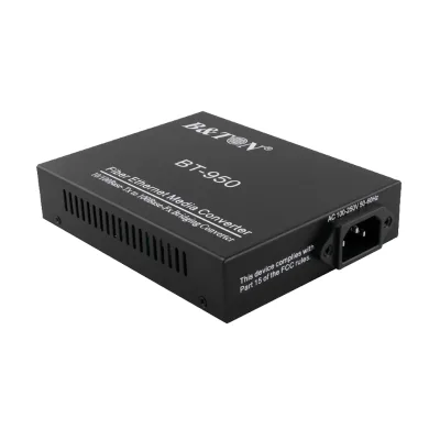 INn Stock BTON BT-950SM-40A/B Media Converter 10/100Mbps Single Mode BiDi SC RJ45 Fiber 40km CCTV Surveillance 3-Year Warranty
