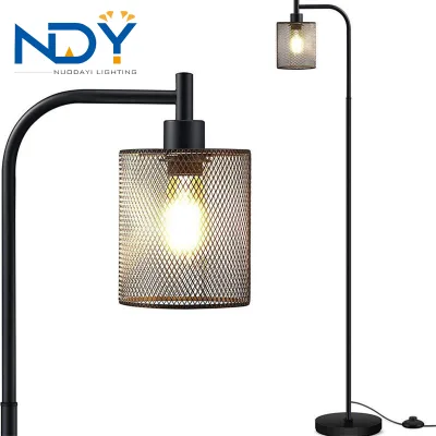 US Standard Modern Personalized LED Light Floor Lamp Retro Industrial Style Glass Metal Base E27 for Living Room Bedroom