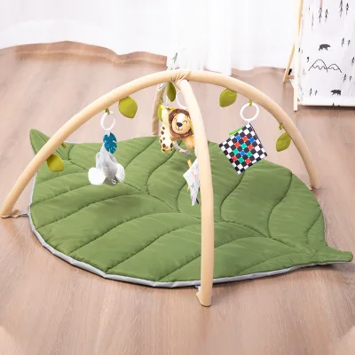 Baby Gym Play Mat Oversize Leaf Shaped Baby Play Mat 6 Detachable Toys Activity Gym Play Mat