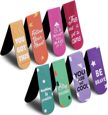 Motivational Bookmarks Inspirational Book Markers with PET Film for Primary Middle High Reading Students