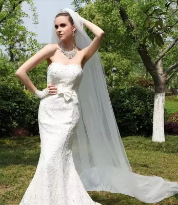 Retro Classic Design Veil Popular Two-layer Swiss Yarn Material Church Wedding Bridal Veil